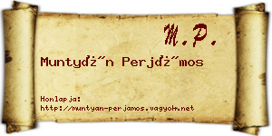 Muntyán Perjámos névjegykártya